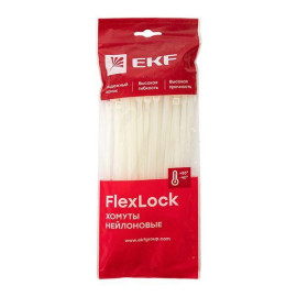 Хомут P6.6 4.8х250 FlexLock стандартный бел. (уп.100шт) PROxima EKF plc-fl-ctsw-4.8x250