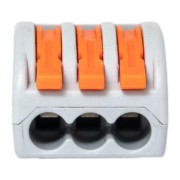 Клемма строительно-монтажная СМК 222-413 3-проводная 0.08-2.5кв.мм с рычагом (уп.100шт) PROxima EKF plc-smk-413