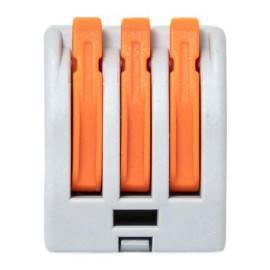 Клемма строительно-монтажная СМК 222-413 3-проводная 0.08-2.5кв.мм с рычагом (уп.100шт) PROxima EKF plc-smk-413