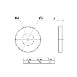 Шайба плоская усилен. M8 EKF shplus8