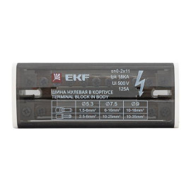 Шина нулевая в корпусе 2х11 EKF sn0-2x11