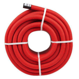 Труба гофрированная двустенная ПНД гибкая d40мм с протяжкой SN13 красн. (уп.50м) EKF tg2st-40-50m