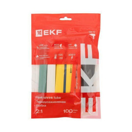 Набор трубок термоусадочных ТУТ нг тонкостен. 10/5 (7 цветов по 3шт 100мм) EKF tut-n-10