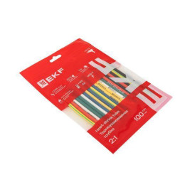 Набор трубок термоусадочных ТУТ нг тонкостен. 4/2 (7 цветов по 3шт 100мм) EKF tut-n-4