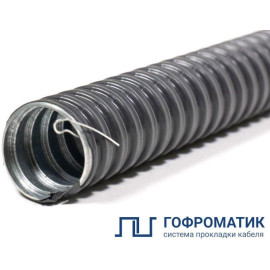 Металлорукав в ПВХ изоляции МРПИ НГ-25 d25мм с протяжкой (уп.50м) ГОФРОМАТИК zeta44407